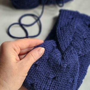 Kobieca Opaska z Wełny Merino Handmade