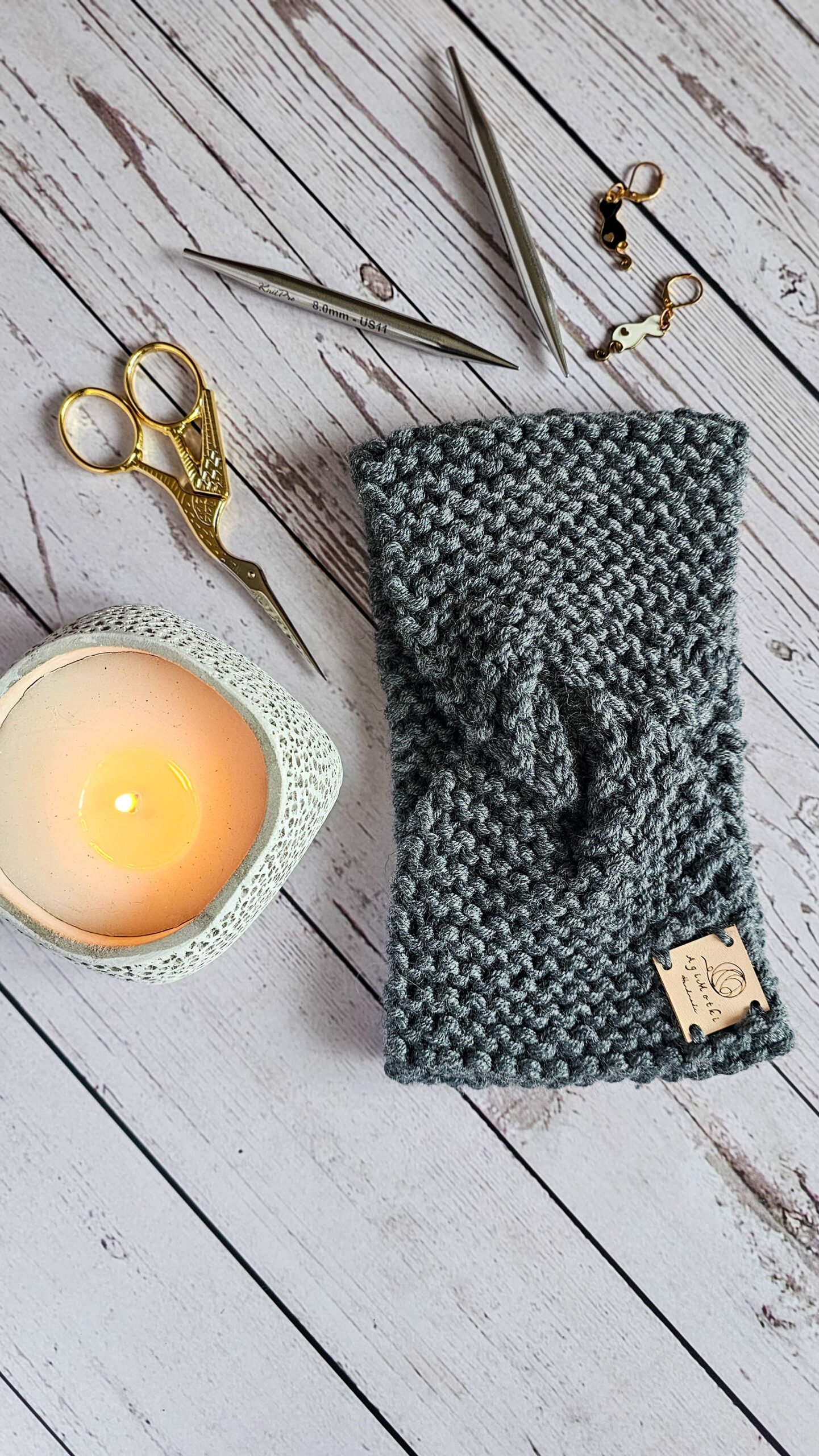 Opaska z Wełny Merino z Przepleceniem NA ZAMÓWIENIE