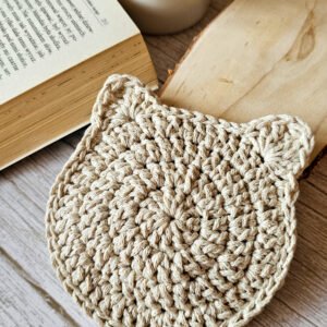 Kocia Podkładka pod Kubek ze Sznurka Bawełnianego 4 szt.