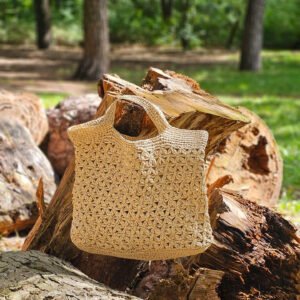 Torebka Jaśminowa z Rafii – ręcznie robiona letnia torebka boho